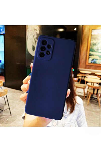 Molly Galaxy A72 Uyumlu Koyu Lacivert Liquid Içi Kadife Silikon Kılıf