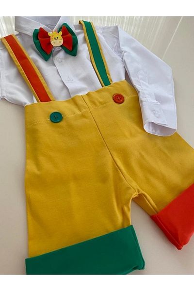 tubibebe Shirt Excluded.safari Colorful Shorts Salopet Set (SALOPET AND BOW TIE - SHIRT EXCLUDED.)
