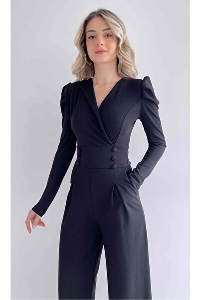 lovebox Pružné látkové knoflíky s černými večerními šaty a dlouhým rukávem