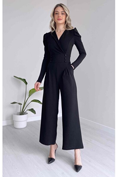 lovebox Pružné látkové knoflíky s černými večerními šaty a dlouhým rukávem