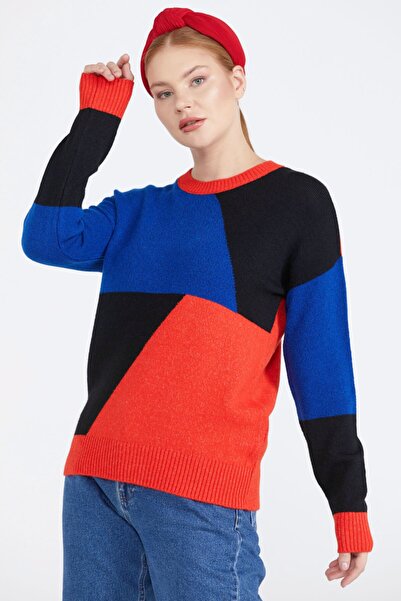 Sementa Πολύχρωμο Γυναικείο Πλεκτό Πουλόβερ - Μαύρο