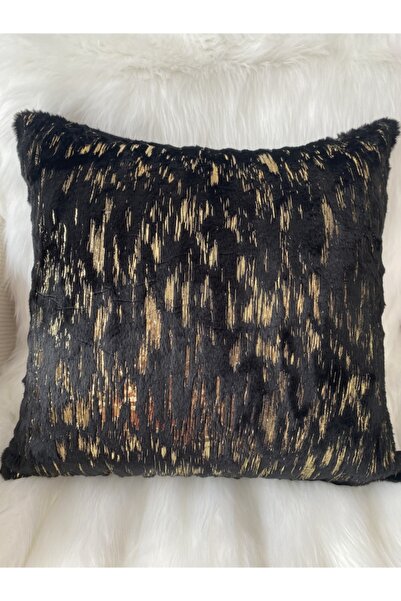 MER HOME Husă de pernă cu model de folie de aur iepure de pluș (negru)