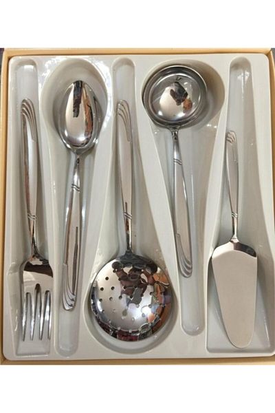 Nehir Lisbon Matte Satin 5 Piece Serving Set