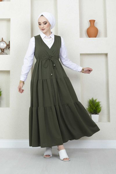 C&S MODA Ruffled Scuba Hijab Gilet Md10812
