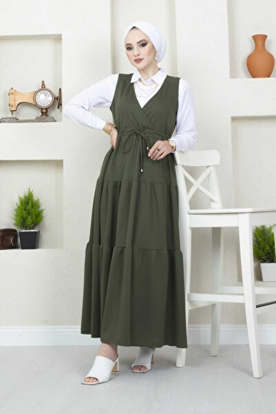 C&S MODA Ruffled Scuba Hijab Gilet Md10812