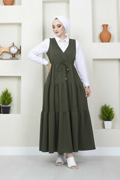 C&S MODA Ruffled Scuba Hijab Gilet Md10812