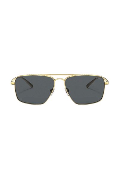 Versace Men Square Sunglasses- Ve 2216 - Lense Size:61mm - Gold