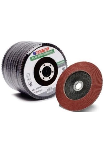 Baytec Flap Disc Metal Wood Sandpaper 60 Grit 10 Pieces 115x22 mm
