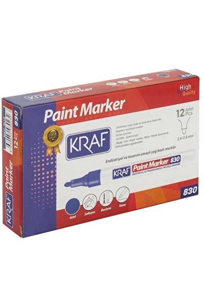 KRAF 830 Paint Markör Kalem Mavi 12'li