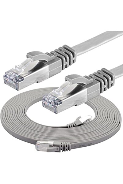 IRENIS 5 Adet Cat7 Yassı Ftp Ethernet Kablosu Gri 15 Metre Kategori: Network ...