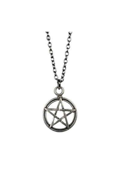 Metal Giyim Pentagram Armalı Zincirli Kolye