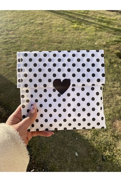 Hayal.kirtasiyesi Patterned pouch polka dot 10 pieces 18x33 cm