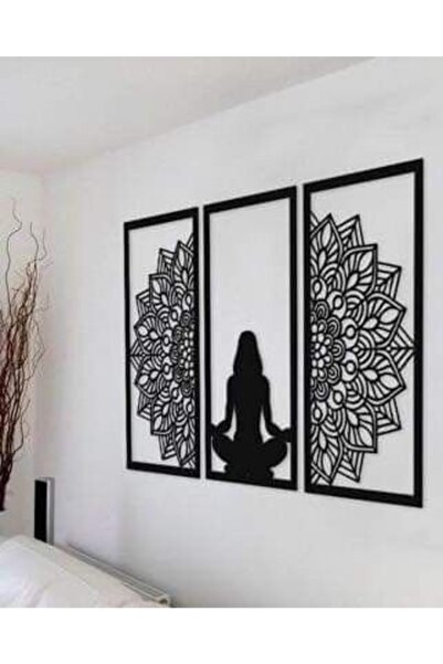 Mandala Meditation Women Wall Decor Wooden Painting