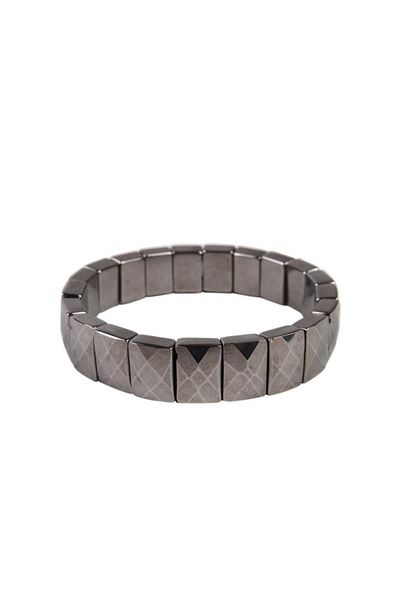 Saff Doğal Taş Certified Terahertz Natural Stone Square Bracelet201697