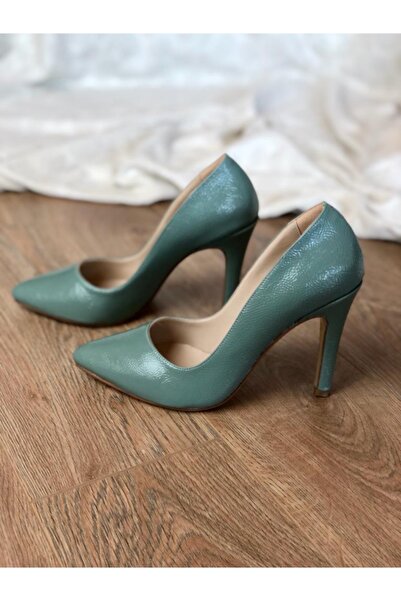 TRANTA SHOES Mint Yeşil Stiletto Topuklu Ayakkabı