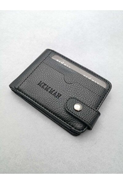 ZAYFA Mkm Black Men's Faux Leather Card Holder Wallet