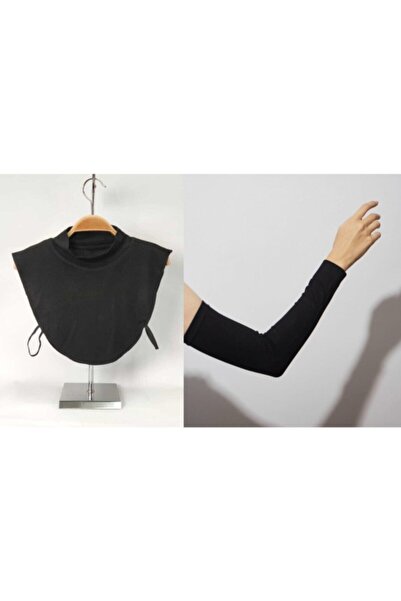 ALLURİNG THE BETTER ONE Hijab Neck Collar-Sleeve Set of 2 (1 Black Neck Colla...