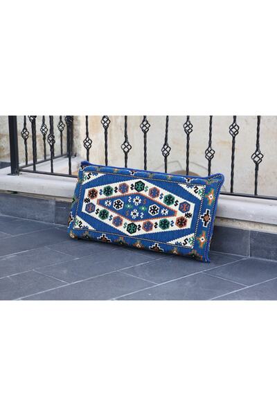 BAKIRÖZÜ HOME Шарк Кош Ергін Спинка Подушка Йорюк Синя Модель (губка включена) 40 X 90 X 12 см