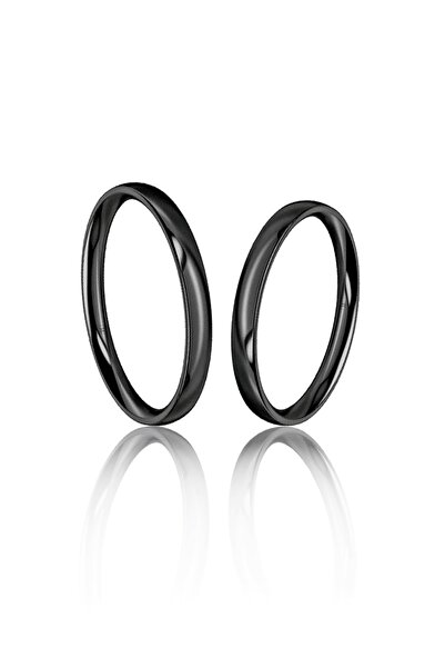 Kaya The Third خاتم زفاف من الفولاذ المقاوم للصدأ باللون الأسود اللامع مقاس 3...