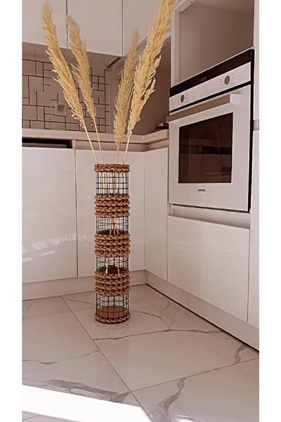 Egindra 70 cm Decorative Wicker Wire Vase-Pampas