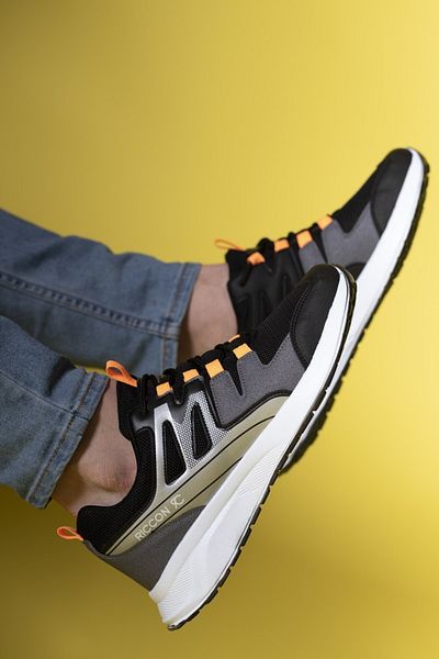 Riccon Μαύρο Καπνιστό Πορτοκαλί Unisex Sneaker0012705