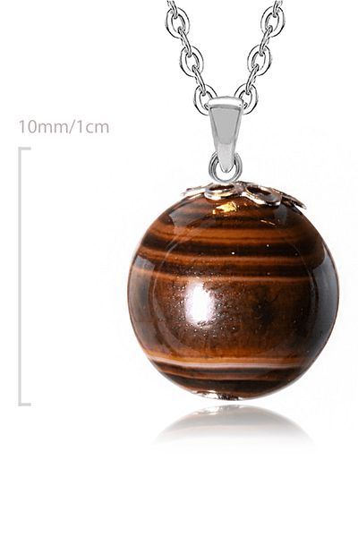 Tesbih Atölyesi Natural Brown Agate Stone Necklace