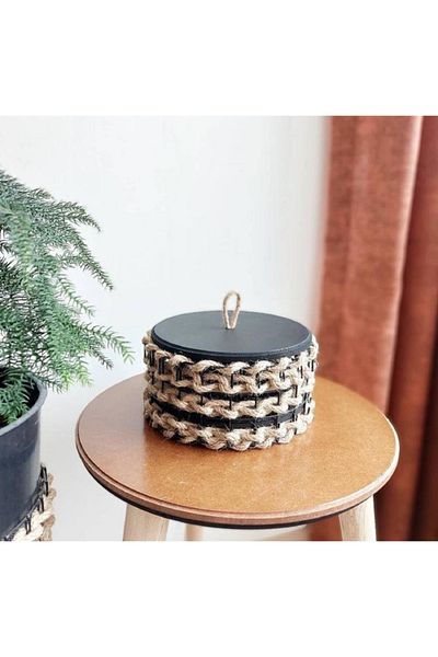 Egindra 20 cm Covered Wicker Wire Mini Decorative Basket