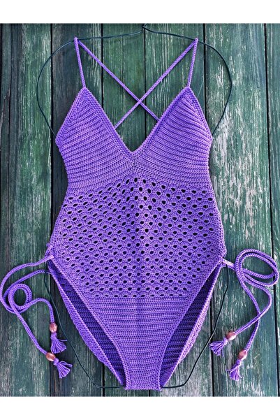 NevRa Örgüleri El Örgüsü Tığ Örgü Mayo Mor Menekşe