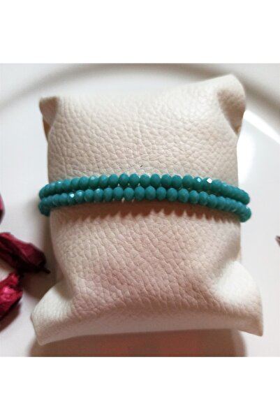 COOL&RELAX Handmade Turkuaz Parlak Kristal Taş Ikili Kadın Erkek Unisex Bileklik