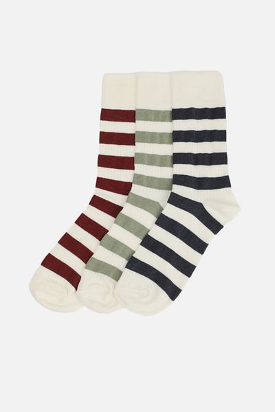 Trendyol Collection Κάλτσες 3 τεμαχίων με υφή ριγέ - TMNSS22CO0037