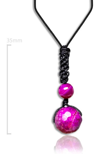 Tesbih Atölyesi Certified Adjustable Natural Purple Agate Stone Necklace