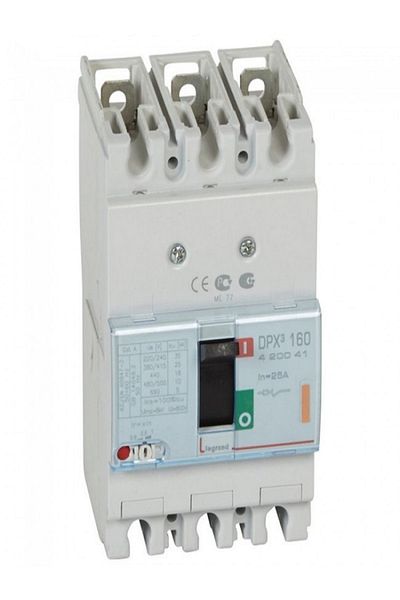 Legrand 420041 Dpx3 160 25 A 3 Pole 25ka Compact Switch with Adjustment Area
