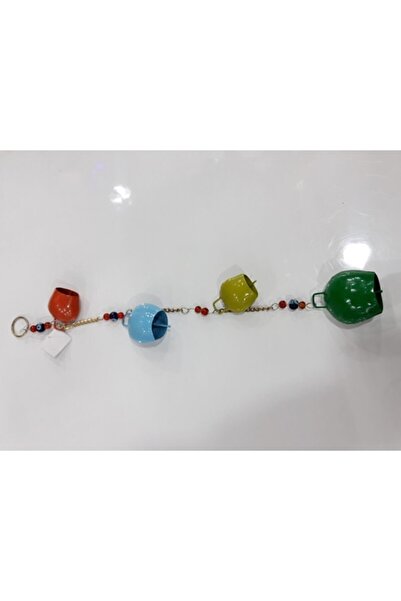 Trend Dünyası Trenddünyası Bakır 4 Zil Renkli Nazar Boncuklu Rüzgar Çanı Kapı Süsü