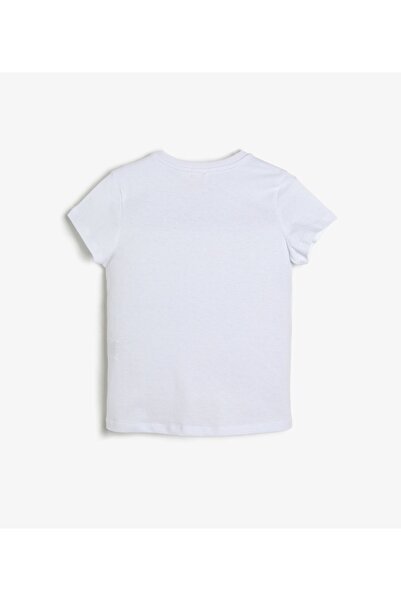 CHN KİDS Pamuklu Bisiklet Yaka Kısa Kollu Beyaz Tişört Mg
