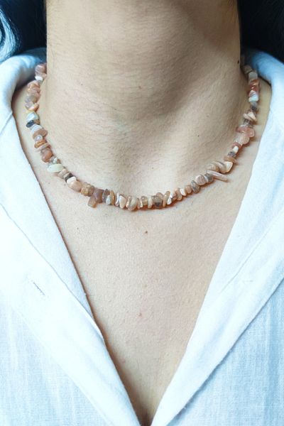 Armis Sun Stone Natural Cracked Stone Necklace
