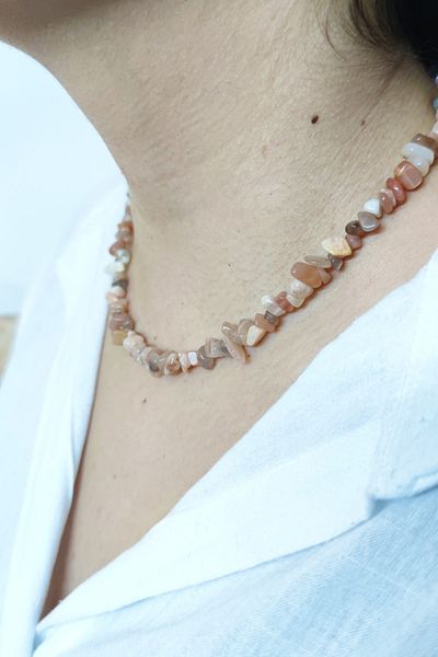 Armis Sun Stone Natural Cracked Stone Necklace
