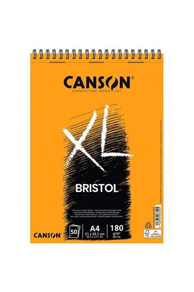 Canson Xl Bristol Spiral Drawing Notebook 180g 50 Sheets A4