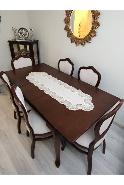 Casa Vanessa Hisar Kadife 5 Parça Salon Takımı Krem