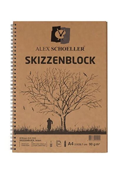 Generic Brand Blocnotes Schoeller A4 cu spirală Kraft, 60 de foi