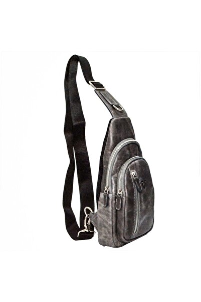 Rich Smith Unisex Gerçek Deri Omuz Göğüs Çantası Freebag / 4819 Füme (dumanlı)