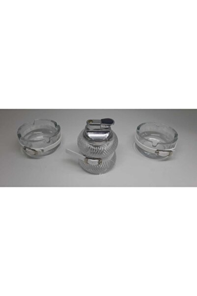 Star Z21 Dekoratif Kristal Masa Çakmağı Ve Iki Adet Cam Küllük