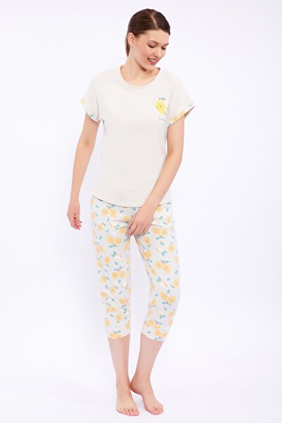 Pierre Cardin Cool Lemon Kremmelanj Kadın Kapri Takım