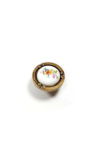 Red Level Antique Yellow Emerald Button - Porcelain Handle Models Cabinet Drawer Furniture Kitchen Handle 137