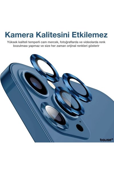 TEKNOPARKTA iPhone 11 Pro Max Compatible Camera Protective Lens Eyepiece Set of 3 with Metal Frame Blue Blue