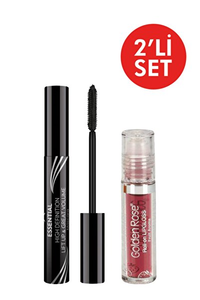 Golden Rose Kıvrım Etkili Siyah Maskara + Meyveli Dudak Parlatıcısı - Roll On...