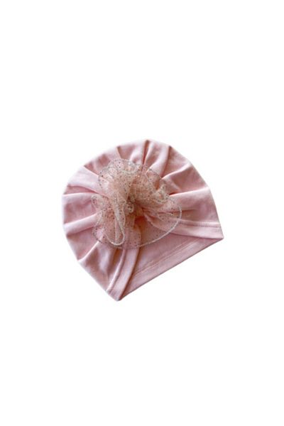 Kayra Combed Cotton Bonnet Tulle Detailed Baby Hat