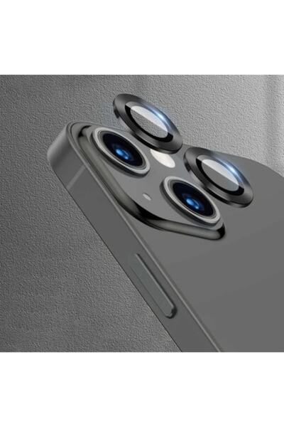 TEKNOPARKTA Iphone 13 Compatible Camera Protective Lens Eyepiece Metal Frame Set of 2 Black