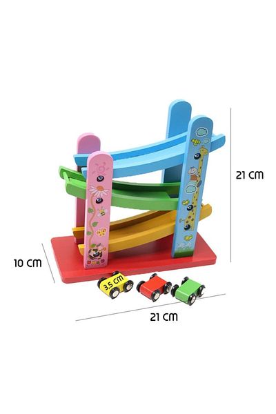TORUTOYS Car Road Sliding Vehicles Wooden Toy