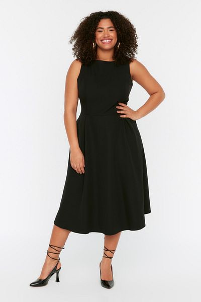 Trendyol Curve Plus Size Dress - Black - A-line