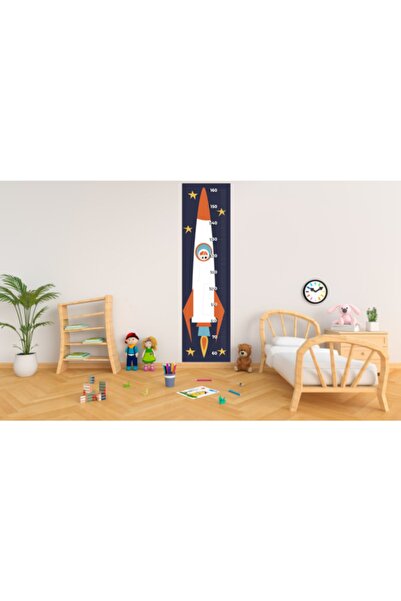 Sepet Yıldızı Roket Baskılı Boy Ölçer Sticker 110x30 Cm